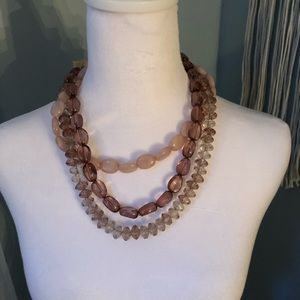 Rose pink layered necklace